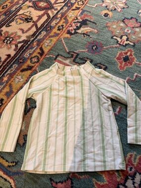 Edgehill Collection Light Green & White Striped Sun Swim Shirt
